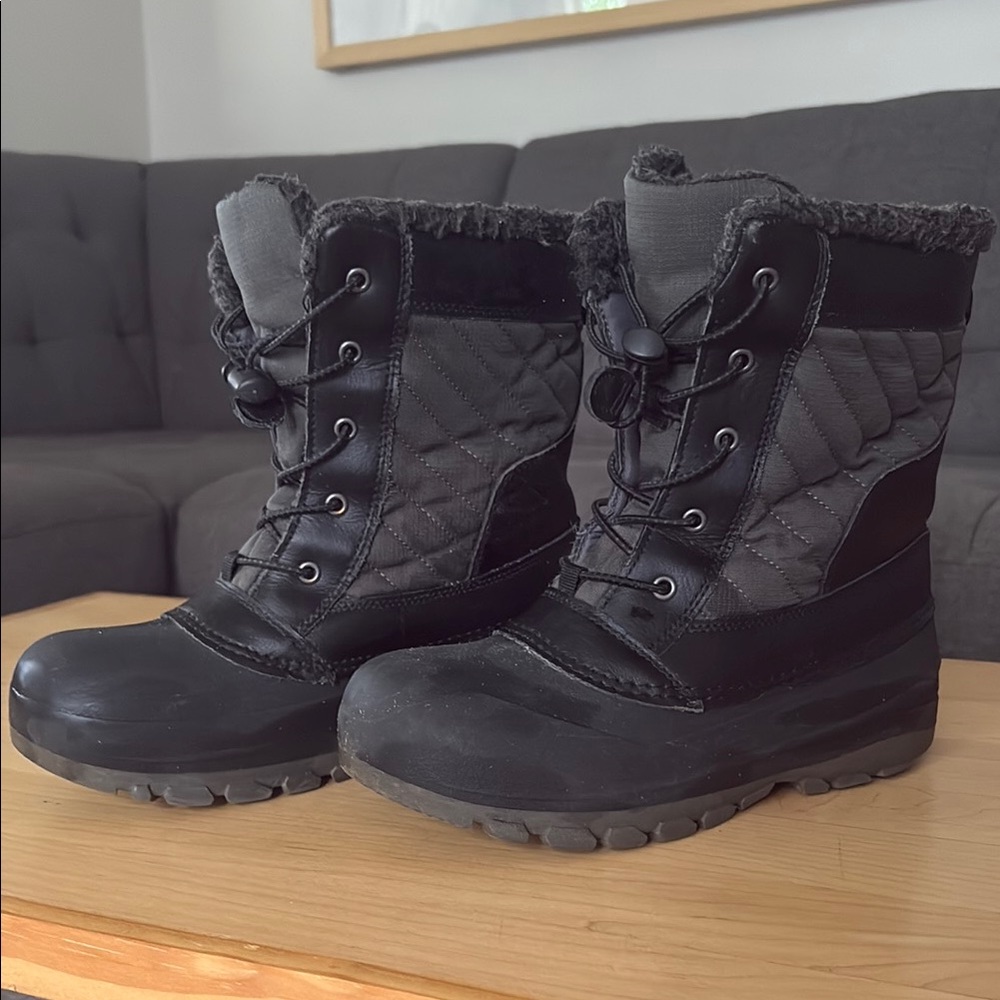Kids All in Motion Black Quilted Waterproof Winter Boots